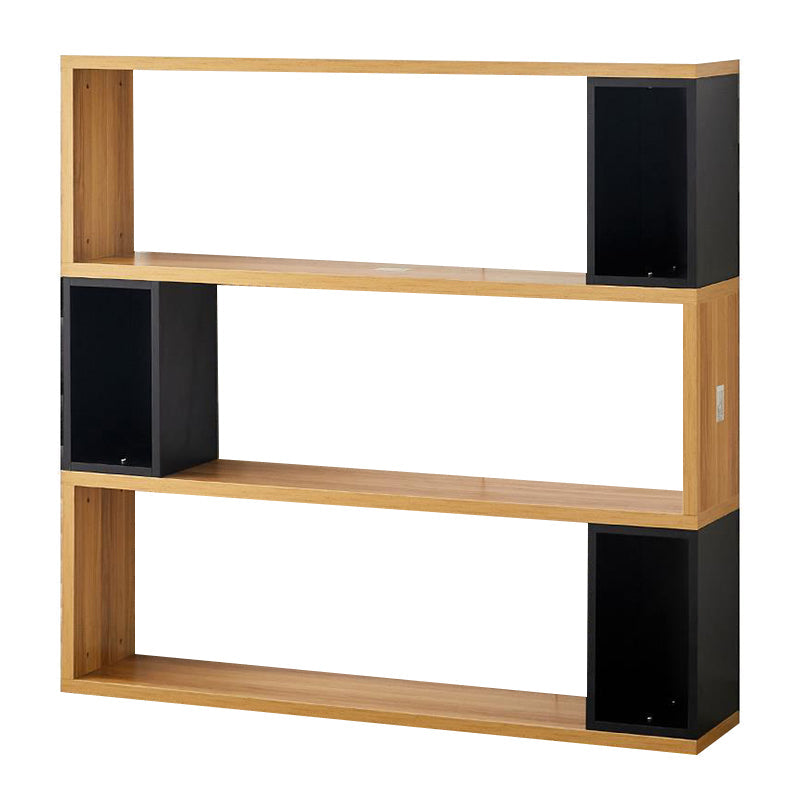 Modern geometry Bookshelf Multi Shelfs Open Back Bookcase in Natural 47.2"L x 9.4"W x 45.3"H Clearhalo 'Bookcases' 'furn' 'furn_bookcases' 'Furniture' 'Office Furniture' 5623766