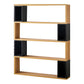 Modern geometry Bookshelf Multi Shelfs Open Back Bookcase in Natural 47.2"L x 9.4"W x 59.8"H Clearhalo 'Bookcases' 'furn' 'furn_bookcases' 'Furniture' 'Office Furniture' 5623767