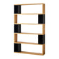 Modern geometry Bookshelf Multi Shelfs Open Back Bookcase in Natural 47.2"L x 9.4"W x 74.8"H Clearhalo 'Bookcases' 'furn' 'furn_bookcases' 'Furniture' 'Office Furniture' 5623770