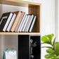 Modern geometry Bookshelf Multi Shelfs Open Back Bookcase in Natural Clearhalo 'Bookcases' 'furn' 'furn_bookcases' 'Furniture' 'Office Furniture' 5623773