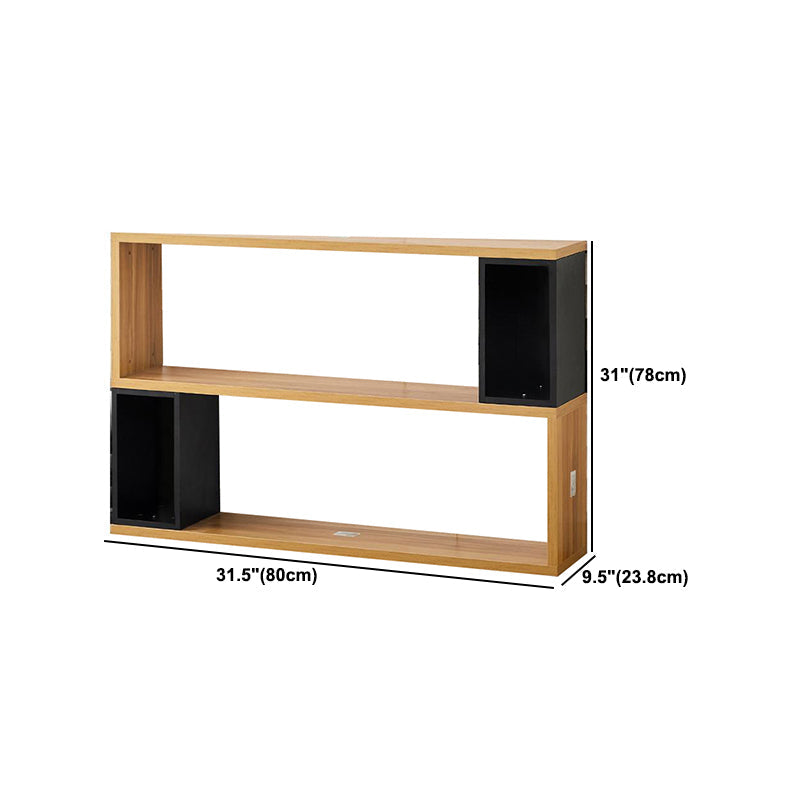 Modern geometry Bookshelf Multi Shelfs Open Back Bookcase in Natural Clearhalo 'Bookcases' 'furn' 'furn_bookcases' 'Furniture' 'Office Furniture' 5623780