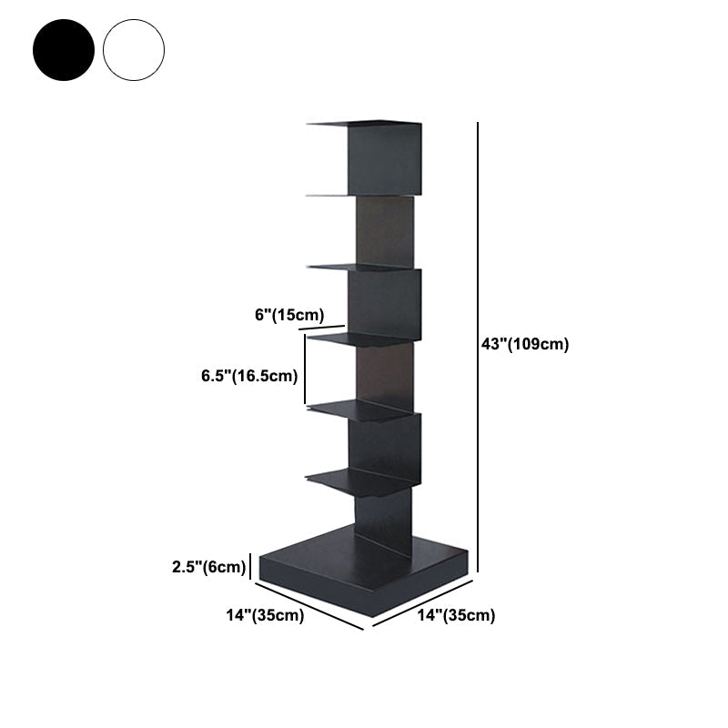 13.8" Wide Corner Shelf Bookcase Modern Metal Bookcase Multi Tiers Closed Back