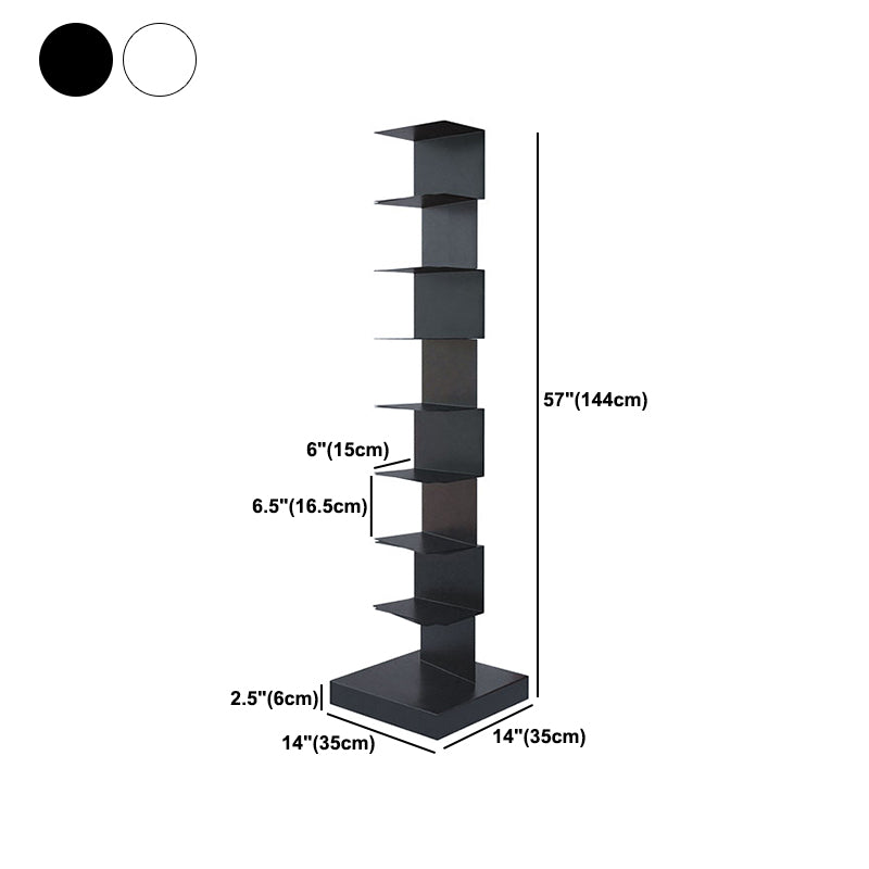 13.8" Wide Corner Shelf Bookcase Modern Metal Bookcase Multi Tiers Closed Back