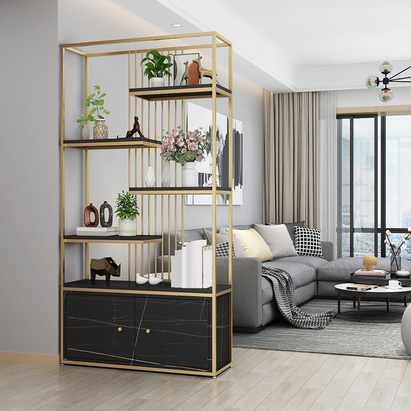 Modern Metal Bookcase Standard Bookshelf With Doors 76.7" H x 11.8" W Clearhalo 'Bookcases' 'furn' 'furn_bookcases' 'Furniture' 'Office Furniture' 5623863