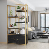 Modern Metal Bookcase Standard Bookshelf With Doors 76.7" H x 11.8" W Clearhalo 'Bookcases' 'furn' 'furn_bookcases' 'Furniture' 'Office Furniture' 5623863