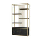 Modern Metal Bookcase Standard Bookshelf With Doors 76.7" H x 11.8" W Clearhalo 'Bookcases' 'furn' 'furn_bookcases' 'Furniture' 'Office Furniture' 5623870