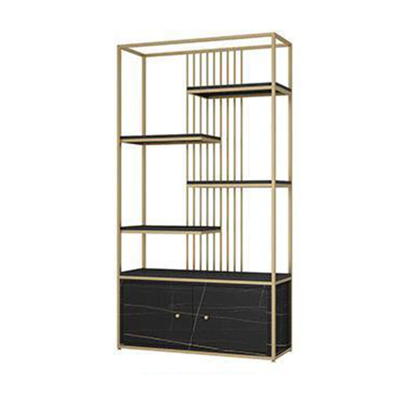 Modern Metal Bookcase Standard Bookshelf With Doors 76.7" H x 11.8" W Clearhalo 'Bookcases' 'furn' 'furn_bookcases' 'Furniture' 'Office Furniture' 5623870
