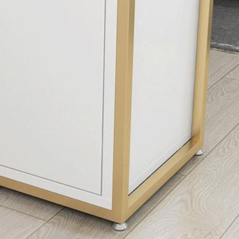 Modern Metal Bookcase Standard Bookshelf With Doors 76.7" H x 11.8" W Clearhalo 'Bookcases' 'furn' 'furn_bookcases' 'Furniture' 'Office Furniture' 5623873