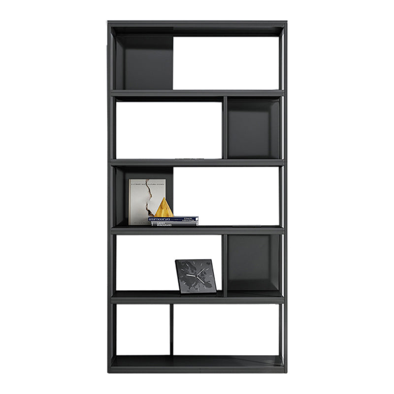 Modern Steel Bookcase Rectangular Shelves 71"H X 12" W Bookshelf for Office 23.6"L x 11.8"W x 70.1"H Black Clearhalo 'Bookcases' 'furn' 'furn_bookcases' 'Furniture' 'Office Furniture' 5623882