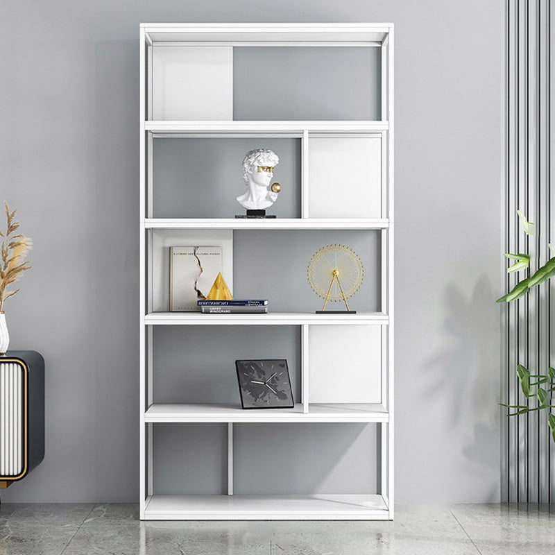 Modern Steel Bookcase Rectangular Shelves 71"H X 12" W Bookshelf for Office 23.6"L x 11.8"W x 70.1"H White Clearhalo 'Bookcases' 'furn' 'furn_bookcases' 'Furniture' 'Office Furniture' 5623883