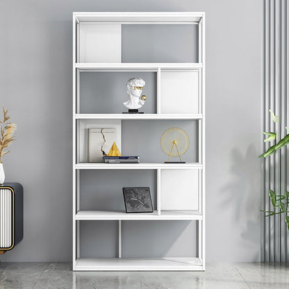 Modern Steel Bookcase Rectangular Shelves 71"H X 12" W Bookshelf for Office 23.6"L x 11.8"W x 70.1"H White Clearhalo 'Bookcases' 'furn' 'furn_bookcases' 'Furniture' 'Office Furniture' 5623883