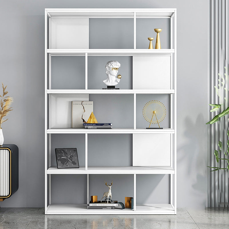 Modern Steel Bookcase Rectangular Shelves 71"H X 12" W Bookshelf for Office Clearhalo 'Bookcases' 'furn' 'furn_bookcases' 'Furniture' 'Office Furniture' 5623884