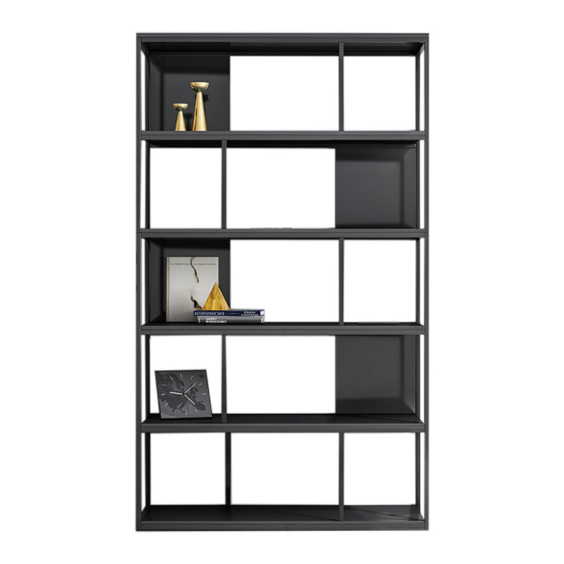 Modern Steel Bookcase Rectangular Shelves 71"H X 12" W Bookshelf for Office 31.5"L x 11.8"W x 70.1"H Black Clearhalo 'Bookcases' 'furn' 'furn_bookcases' 'Furniture' 'Office Furniture' 5623886