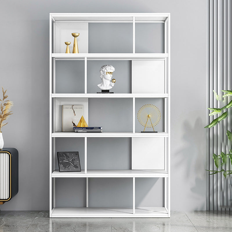 Modern Steel Bookcase Rectangular Shelves 71"H X 12" W Bookshelf for Office 31.5"L x 11.8"W x 70.1"H White Clearhalo 'Bookcases' 'furn' 'furn_bookcases' 'Furniture' 'Office Furniture' 5623887