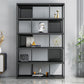 Modern Steel Bookcase Rectangular Shelves 71"H X 12" W Bookshelf for Office 39.4"L x 11.8"W x 70.1"H Black Clearhalo 'Bookcases' 'furn' 'furn_bookcases' 'Furniture' 'Office Furniture' 5623889