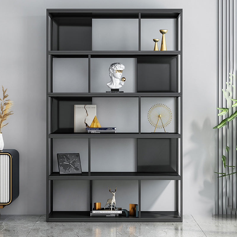 Modern Steel Bookcase Rectangular Shelves 71"H X 12" W Bookshelf for Office 39.4"L x 11.8"W x 70.1"H Black Clearhalo 'Bookcases' 'furn' 'furn_bookcases' 'Furniture' 'Office Furniture' 5623889