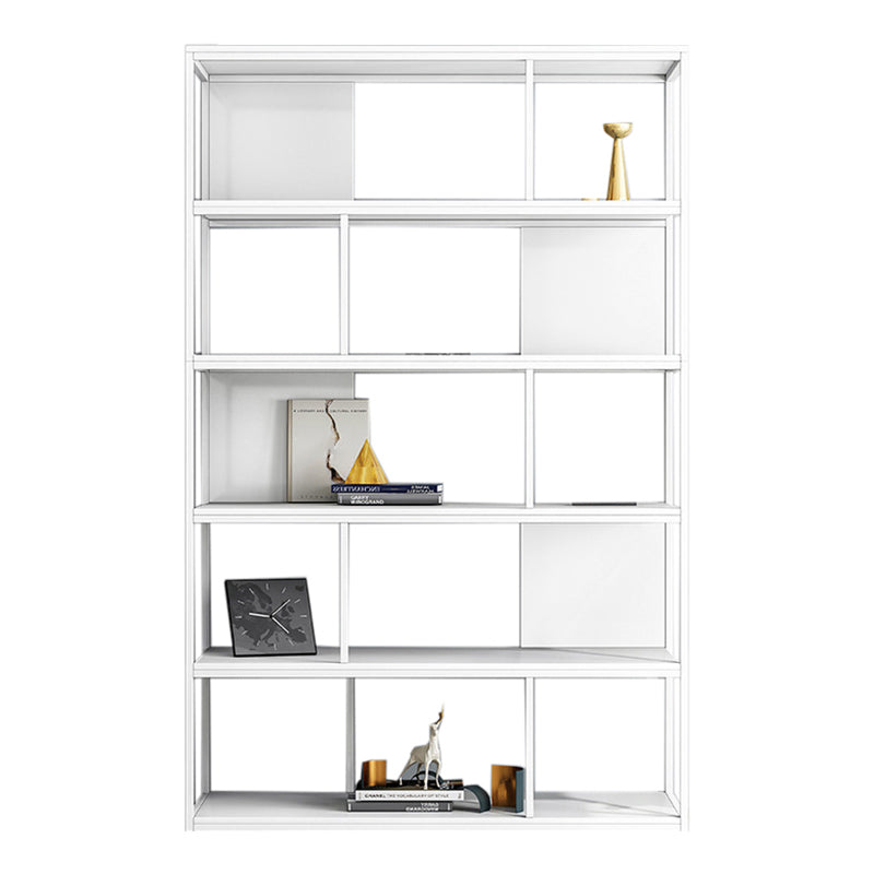 Modern Steel Bookcase Rectangular Shelves 71"H X 12" W Bookshelf for Office 39.4"L x 11.8"W x 70.1"H White Clearhalo 'Bookcases' 'furn' 'furn_bookcases' 'Furniture' 'Office Furniture' 5623891