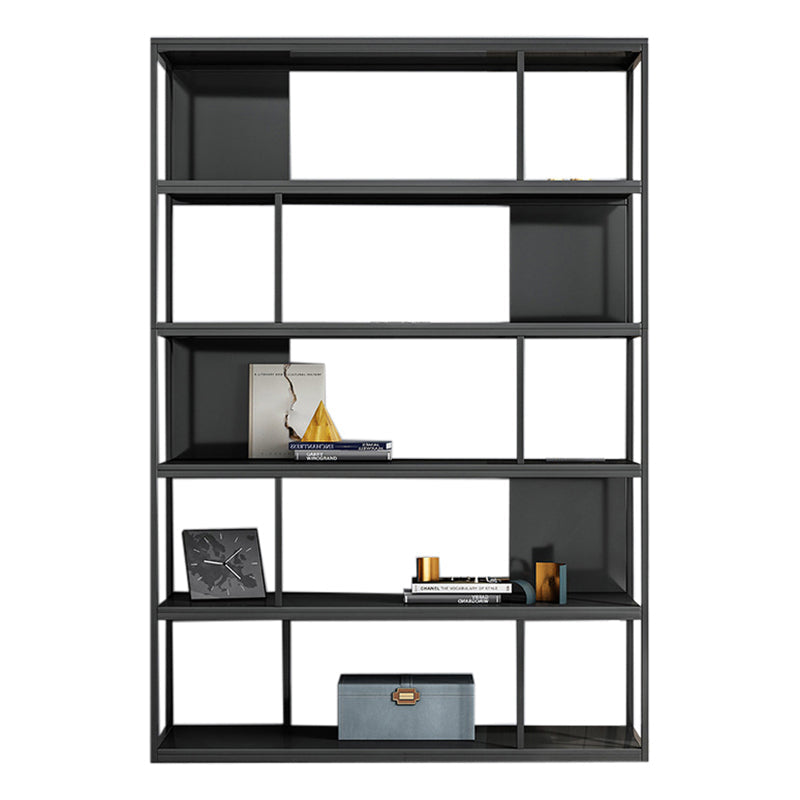 Modern Steel Bookcase Rectangular Shelves 71"H X 12" W Bookshelf for Office 47.2"L x 11.8"W x 70.1"H Black Clearhalo 'Bookcases' 'furn' 'furn_bookcases' 'Furniture' 'Office Furniture' 5623893