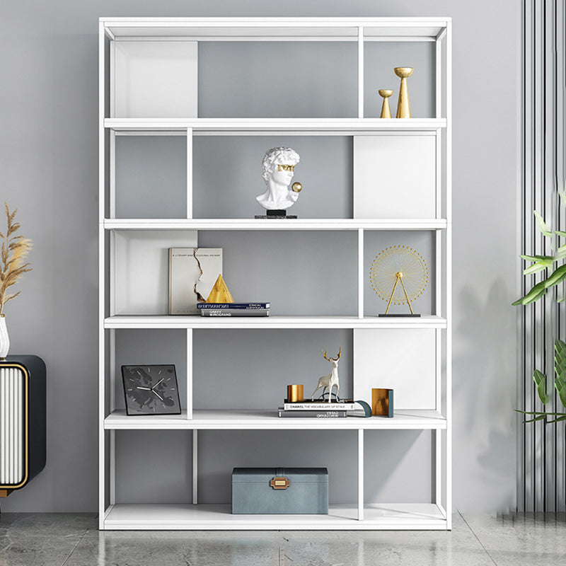 Modern Steel Bookcase Rectangular Shelves 71"H X 12" W Bookshelf for Office 47.2"L x 11.8"W x 70.1"H White Clearhalo 'Bookcases' 'furn' 'furn_bookcases' 'Furniture' 'Office Furniture' 5623895