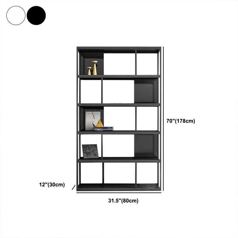 Modern Steel Bookcase Rectangular Shelves 71"H X 12" W Bookshelf for Office Clearhalo 'Bookcases' 'furn' 'furn_bookcases' 'Furniture' 'Office Furniture' 5623903
