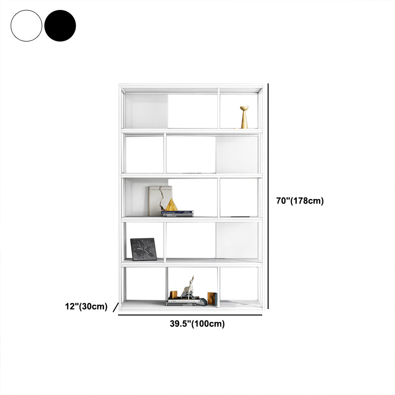 Modern Steel Bookcase Rectangular Shelves 71"H X 12" W Bookshelf for Office Clearhalo 'Bookcases' 'furn' 'furn_bookcases' 'Furniture' 'Office Furniture' 5623904