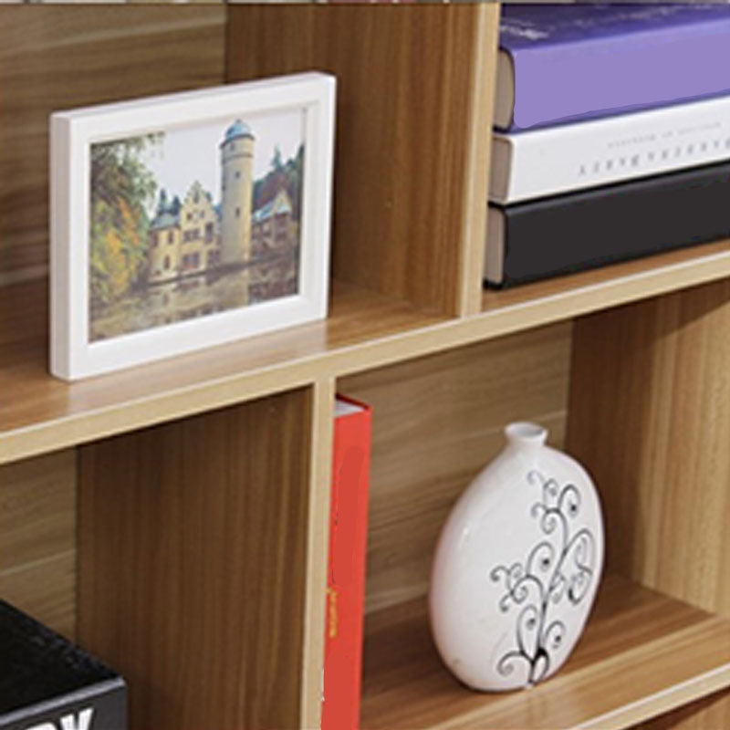 Closed Back Wooden Bookcase Matter Finish Modern Standard Bookshelf