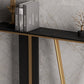 Tavolo da console base piedistallo in stile glam con top di pietra rettangolo per sala