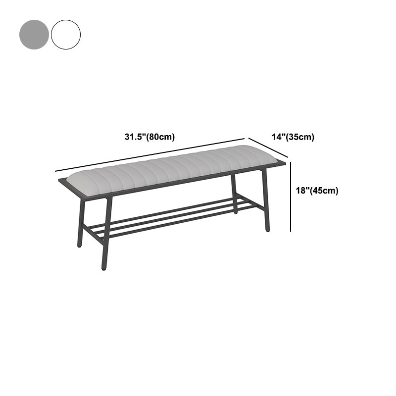 17.71" Wide Upholstered Bench with Storage Entryway Seating Bench with Metal Legs Clearhalo 'Benches' 'Chairs & Seating' 'furn' 'furn_benches' 'Furniture' 'Living Room Furniture' 5624518