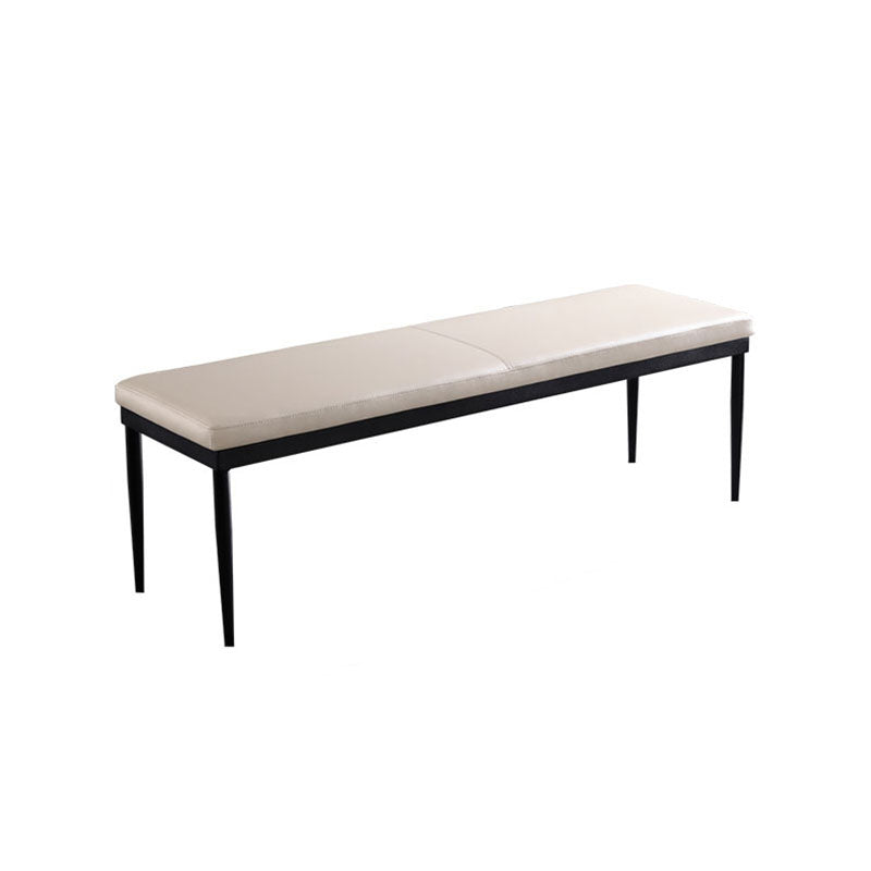 Modern Dining Bench with Black Metal Legs, 18"H Upholstered Seating Bench 55"L x 16"W x 18"H Clearhalo 'Benches' 'Chairs & Seating' 'furn' 'furn_benches' 'Furniture' 'Living Room Furniture' 5624539