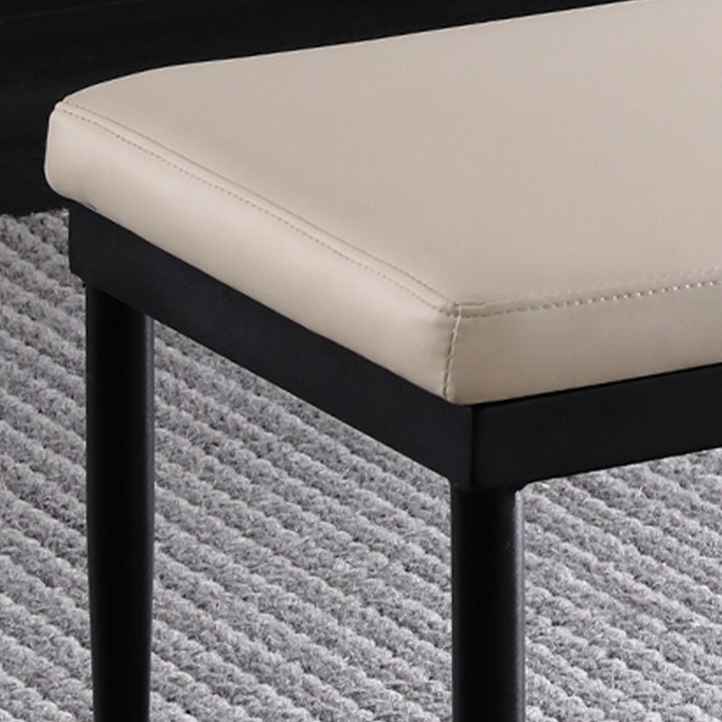 Modern Dining Bench with Black Metal Legs, 18"H Upholstered Seating Bench Clearhalo 'Benches' 'Chairs & Seating' 'furn' 'furn_benches' 'Furniture' 'Living Room Furniture' 5624541