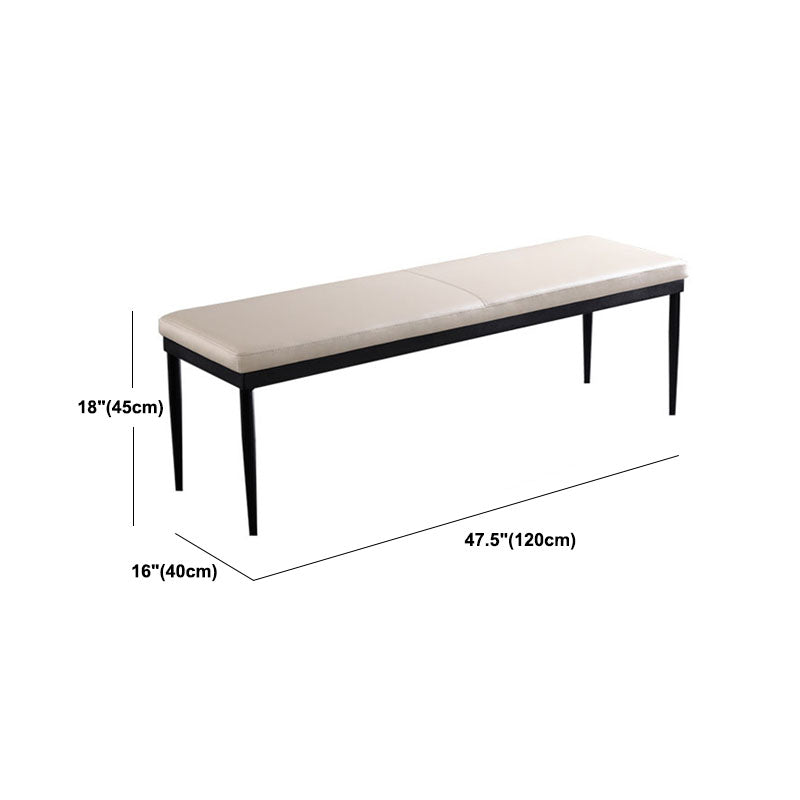 Modern Dining Bench with Black Metal Legs, 18"H Upholstered Seating Bench Clearhalo 'Benches' 'Chairs & Seating' 'furn' 'furn_benches' 'Furniture' 'Living Room Furniture' 5624547