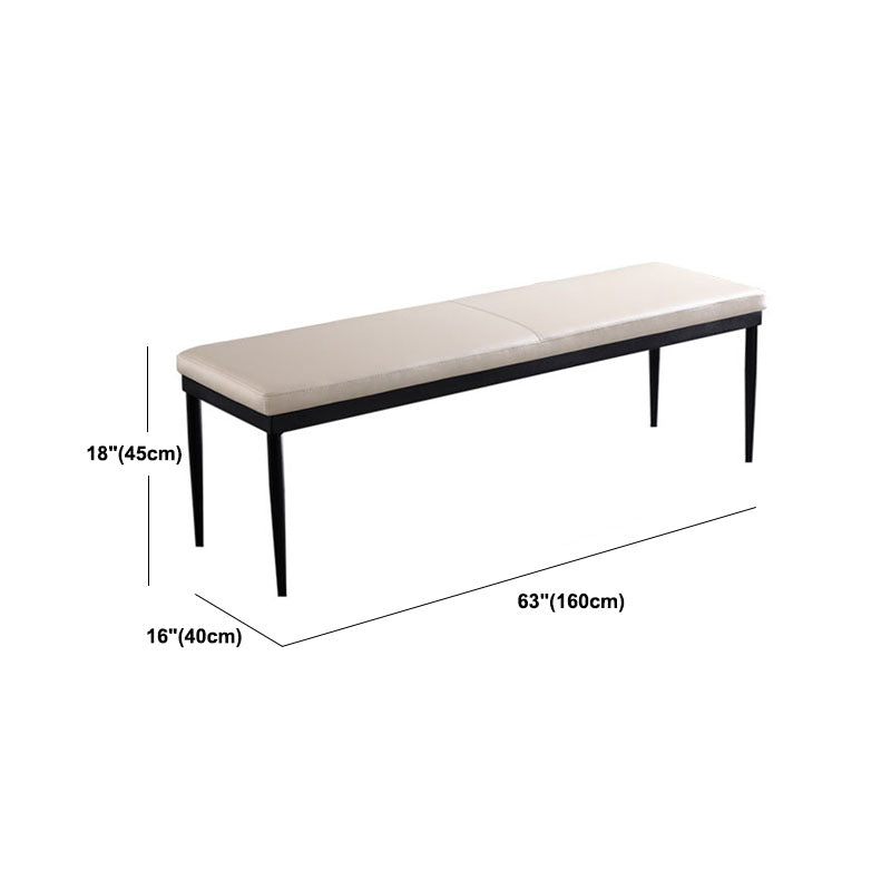 Modern Dining Bench with Black Metal Legs, 18"H Upholstered Seating Bench Clearhalo 'Benches' 'Chairs & Seating' 'furn' 'furn_benches' 'Furniture' 'Living Room Furniture' 5624549