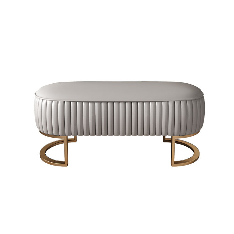 Modern Upholstered Bedroom Bench 16.5"H Seating Bench with Gold Metal Base 39"L x 19"W x 17"H Dark Gray Clearhalo 'Benches' 'Chairs & Seating' 'furn' 'furn_benches' 'Furniture' 'Living Room Furniture' 5624560