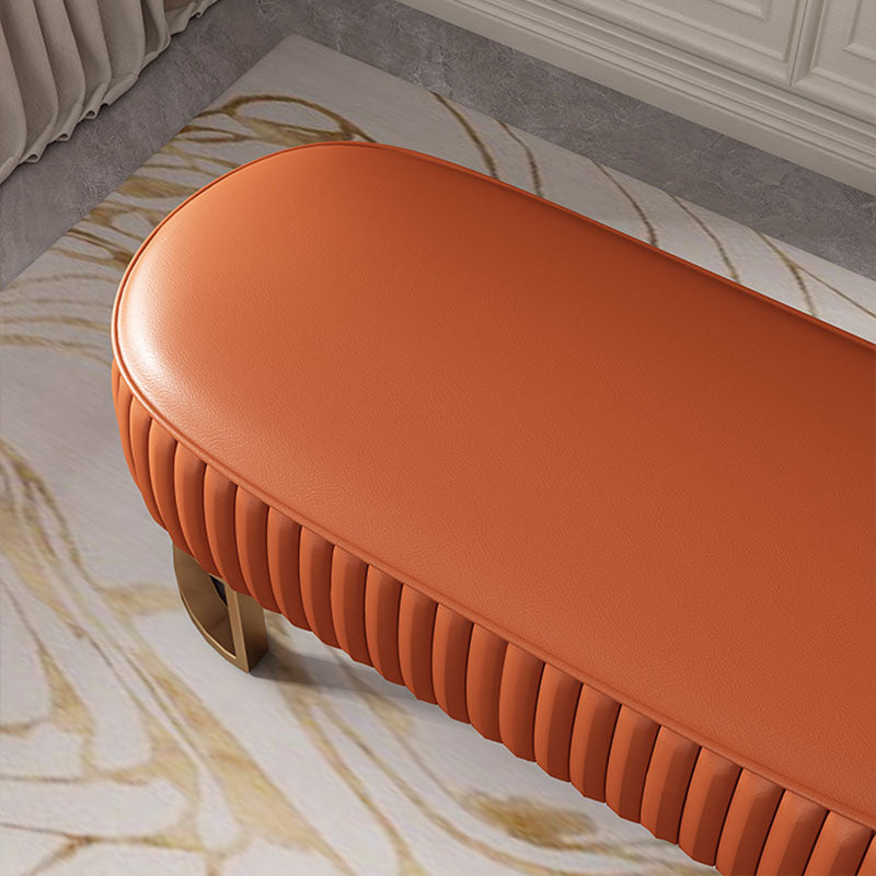 Modern Upholstered Bedroom Bench 16.5"H Seating Bench with Gold Metal Base Clearhalo 'Benches' 'Chairs & Seating' 'furn' 'furn_benches' 'Furniture' 'Living Room Furniture' 5624561