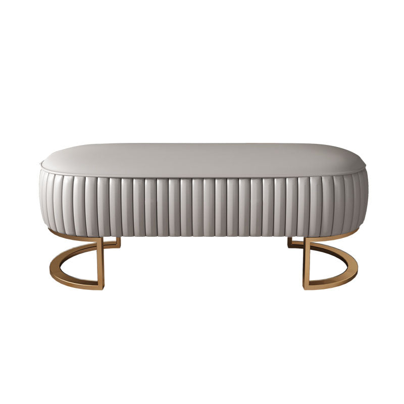 Modern Upholstered Bedroom Bench 16.5"H Seating Bench with Gold Metal Base 55"L x 19"W x 17"H Dark Gray Clearhalo 'Benches' 'Chairs & Seating' 'furn' 'furn_benches' 'Furniture' 'Living Room Furniture' 5624562