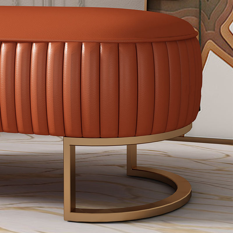 Modern Upholstered Bedroom Bench 16.5"H Seating Bench with Gold Metal Base Clearhalo 'Benches' 'Chairs & Seating' 'furn' 'furn_benches' 'Furniture' 'Living Room Furniture' 5624563