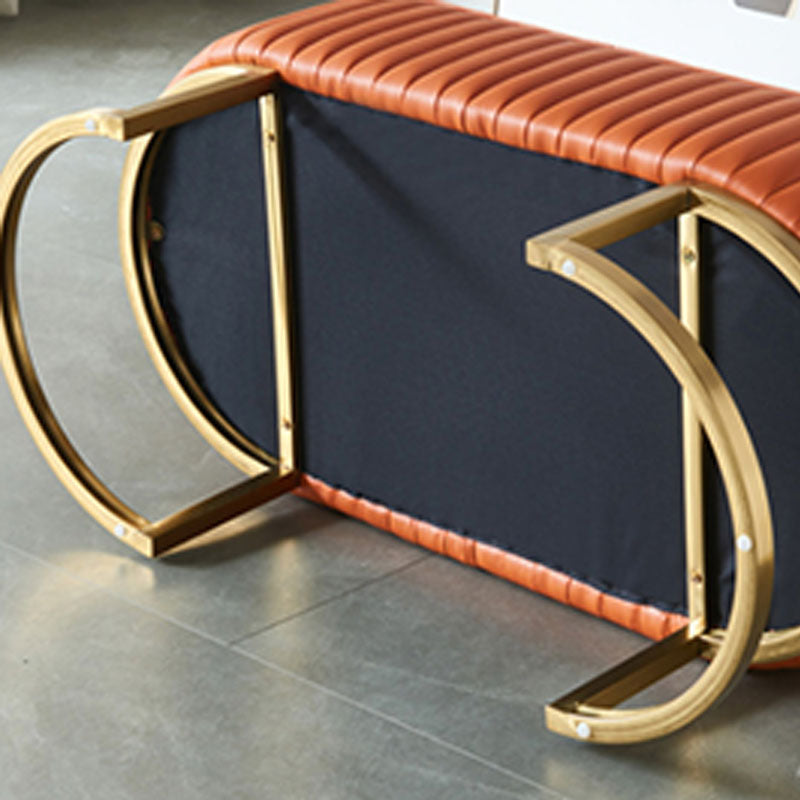 Modern Upholstered Bedroom Bench 16.5"H Seating Bench with Gold Metal Base Clearhalo 'Benches' 'Chairs & Seating' 'furn' 'furn_benches' 'Furniture' 'Living Room Furniture' 5624565