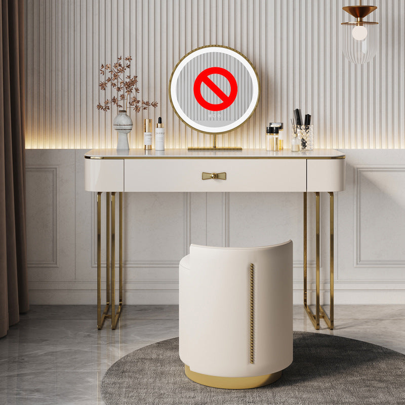 Beige luxueuze ijdelheidsset met ontlasting 2/4 opslagladen Kremmertje