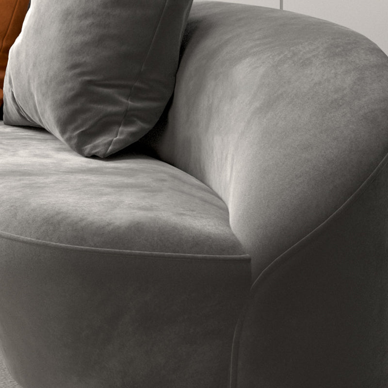 Divano con smoking di velluto contemporaneo con schiena stretta per l'appartamento