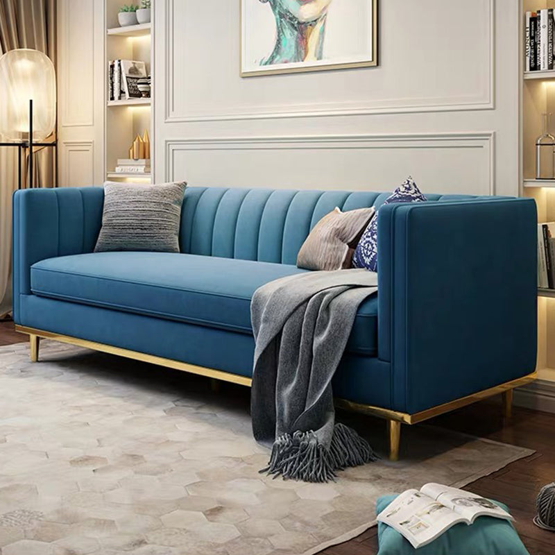 Modern 29,5 "H Velvet Smokedo Arm genähtes Kissen -Rücken -Sofa für Wohnzimmer