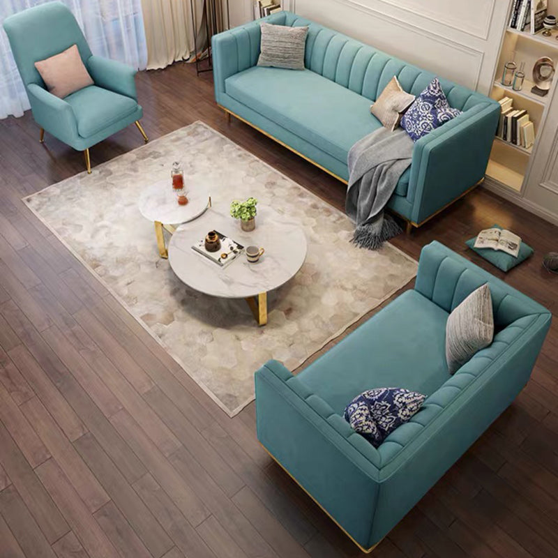 Modern 29,5 "H Velvet Smokedo Arm genähtes Kissen -Rücken -Sofa für Wohnzimmer