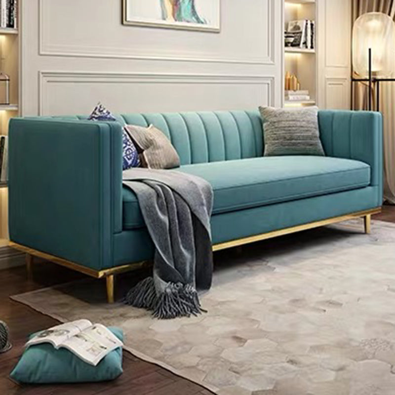 Modern 29,5 "H Velvet Smokedo Arm genähtes Kissen -Rücken -Sofa für Wohnzimmer