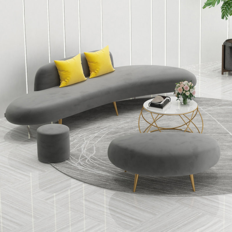 Divano curvo senza braccio contemporaneo con schiena stretta per soggiorno