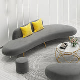 Contemporary Armless Curved Sofa with Tight Back for Living Room