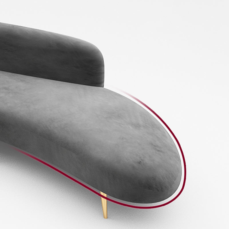 Divano curvo senza braccio contemporaneo con schiena stretta per soggiorno