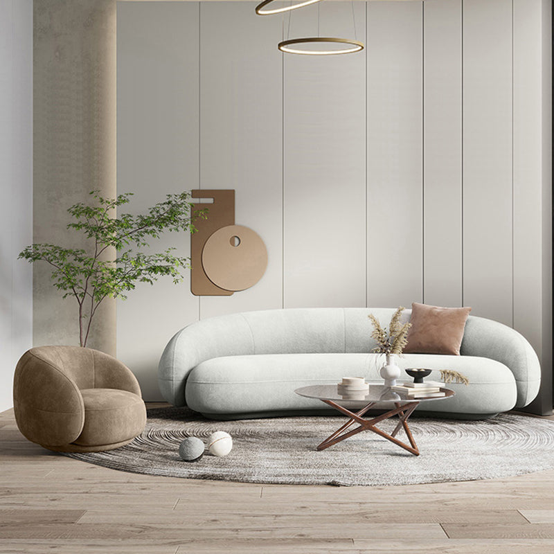 リビングルームの湾曲したソファのためのタキシードアームを備えたコンテンポラリーソファ