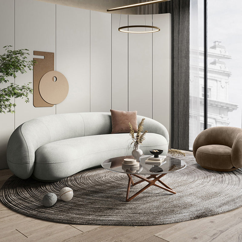 リビングルームの湾曲したソファのためのタキシードアームを備えたコンテンポラリーソファ