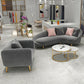 Curved Velvet Sofa Tight Back 33.46 inch High Sloped Arm Sofa Clearhalo 'furn' 'furn_sofas' 'Furniture' 'Living Room Furniture' 'Sofa' 'sofas' 5628481