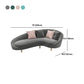 Curved Velvet Sofa Tight Back 33.46 inch High Sloped Arm Sofa Clearhalo 'furn' 'furn_sofas' 'Furniture' 'Living Room Furniture' 'Sofa' 'sofas' 5628486