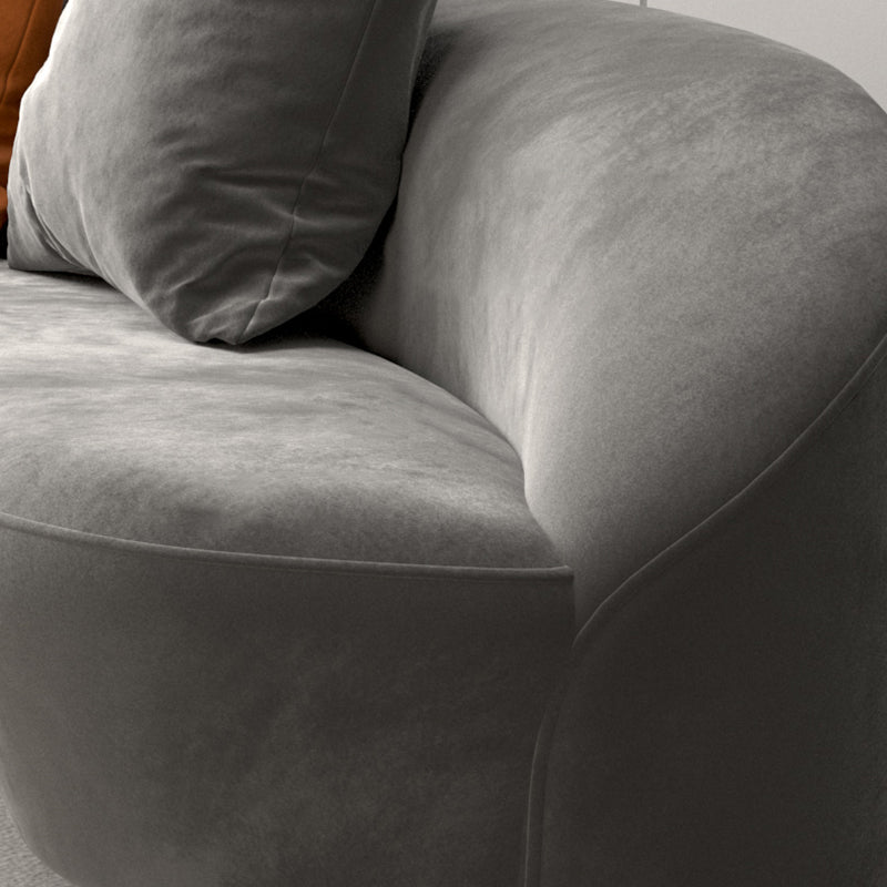 リビングルーム用の腕と黄金の底を備えたモダンな湾曲したソファ